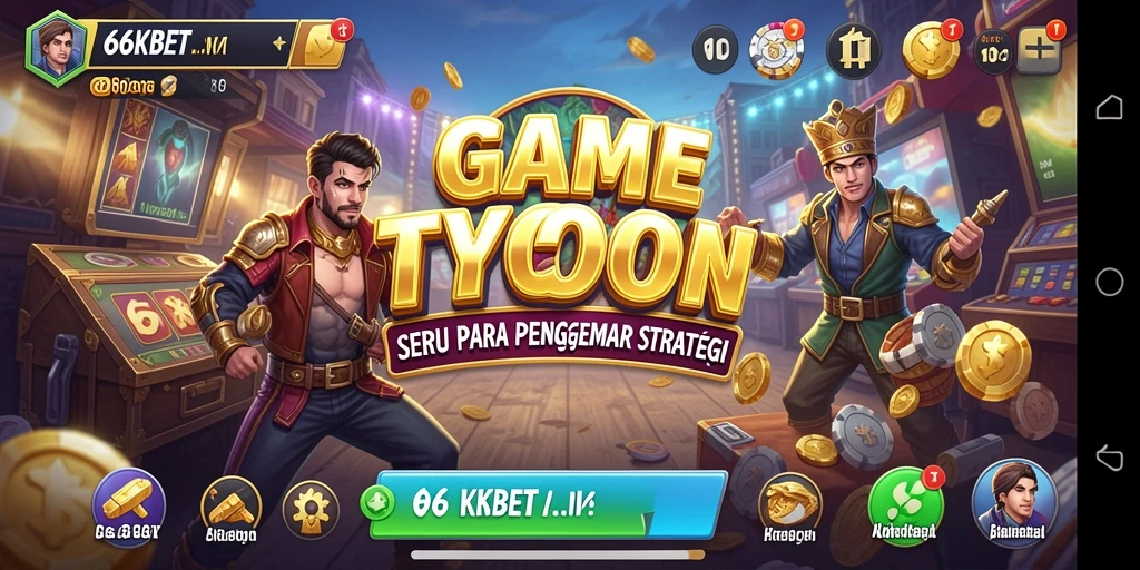 Tampilan gameplay 66KBET yang penuh aksi dan strategi Tycoon.