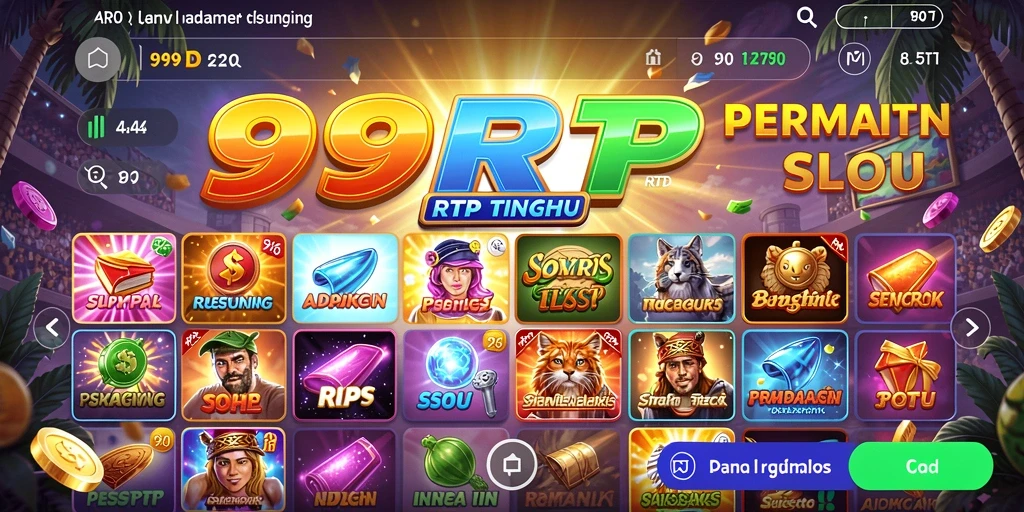 Tampilan gameplay <strong>99RTP</strong> dengan simbol menarik dan fitur bonus.