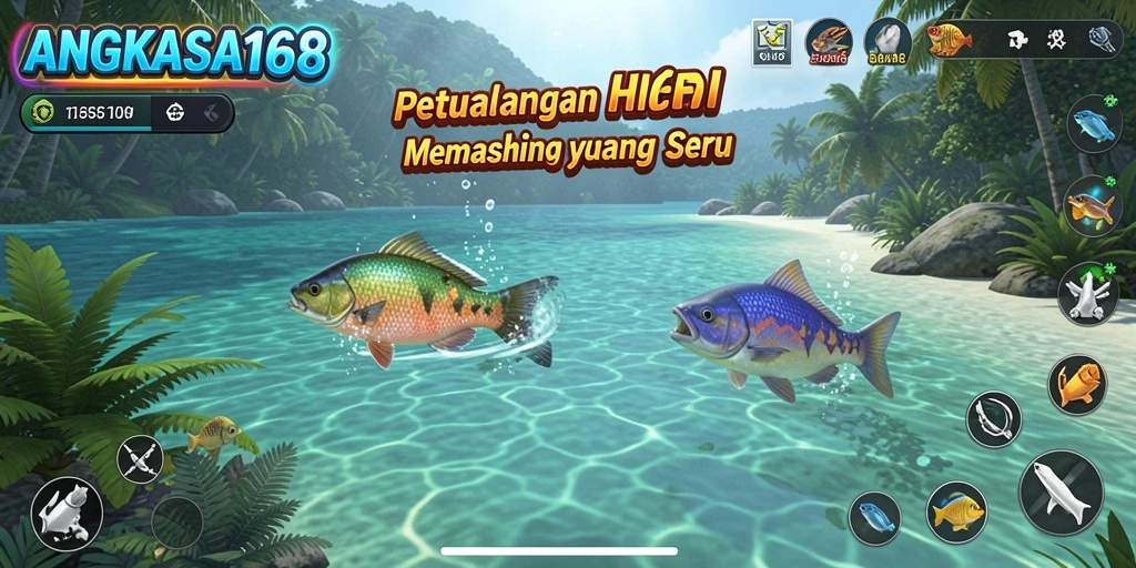 Tampilan gameplay memancing yang mengasyikkan dan menarik.