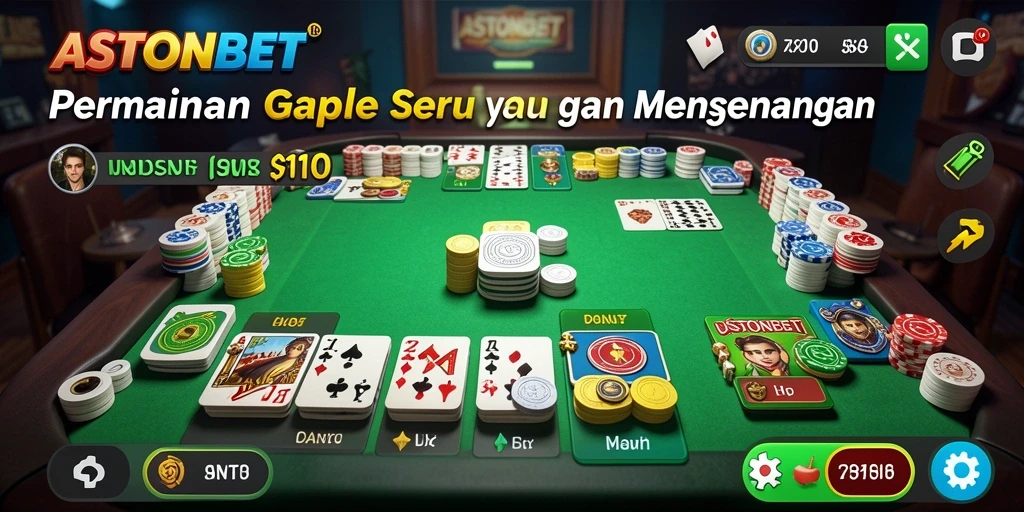 Screenshot utama ASTONBET menampilkan pemain asyik bermain Gaple.