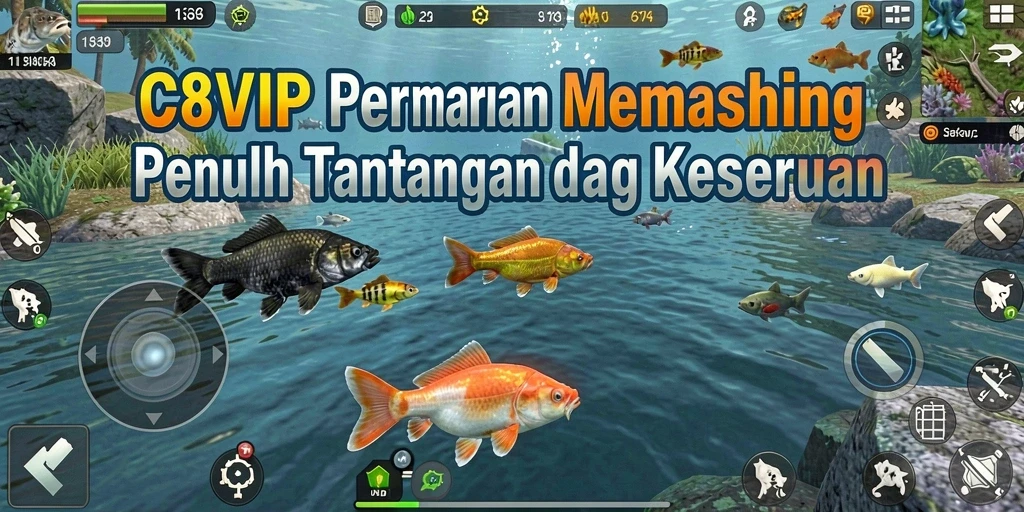 Tampilan gameplay C8VIP yang mendebarkan saat menangkap ikan.