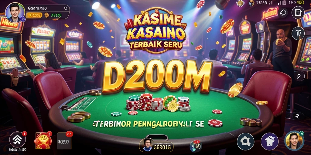 Gameplay seru D200M dengan berbagai permainan Kasino menarik.