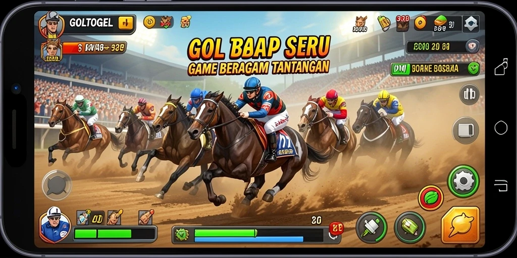 Gameplay balapan seru di GOLTOGEL dengan berbagai kendaraan.