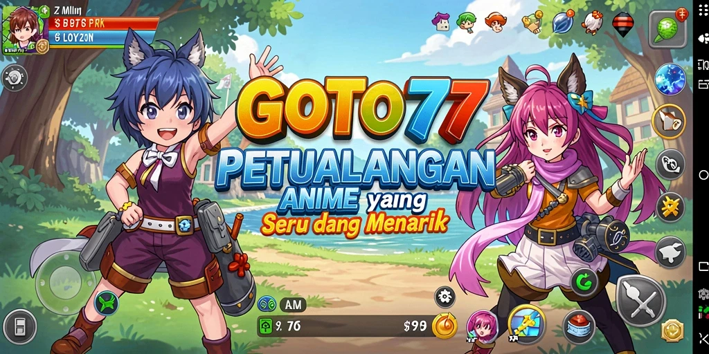 Tampilan gameplay menakjubkan dari GOTO77 yang berlangsung di dunia Anime.