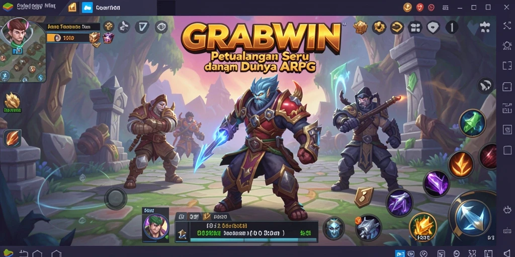 Tampilan aksi seru dalam gameplay ARPG GRABWIN.
