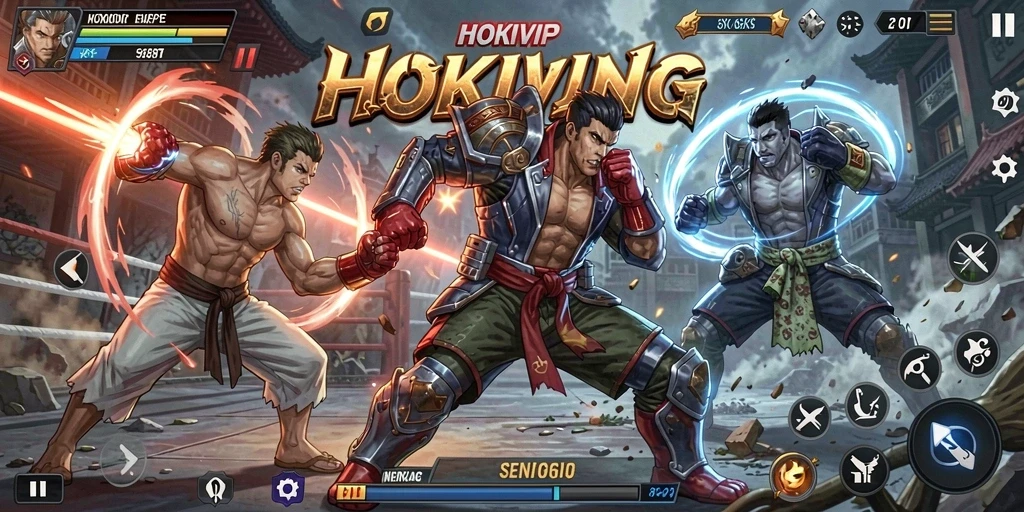 Tampilan gameplay mengesankan dari HOKIVIP yang menampilkan pertarungan intens.