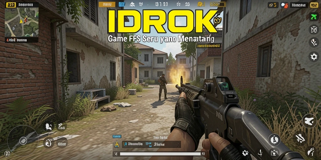 Screenshot IDROK menampilkan aksi tembak-menembak yang seru.