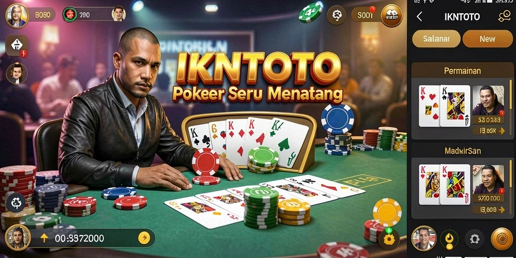 Screenshot gameplay poker menampilkan suasana seru dan interaksi antar pemain.
