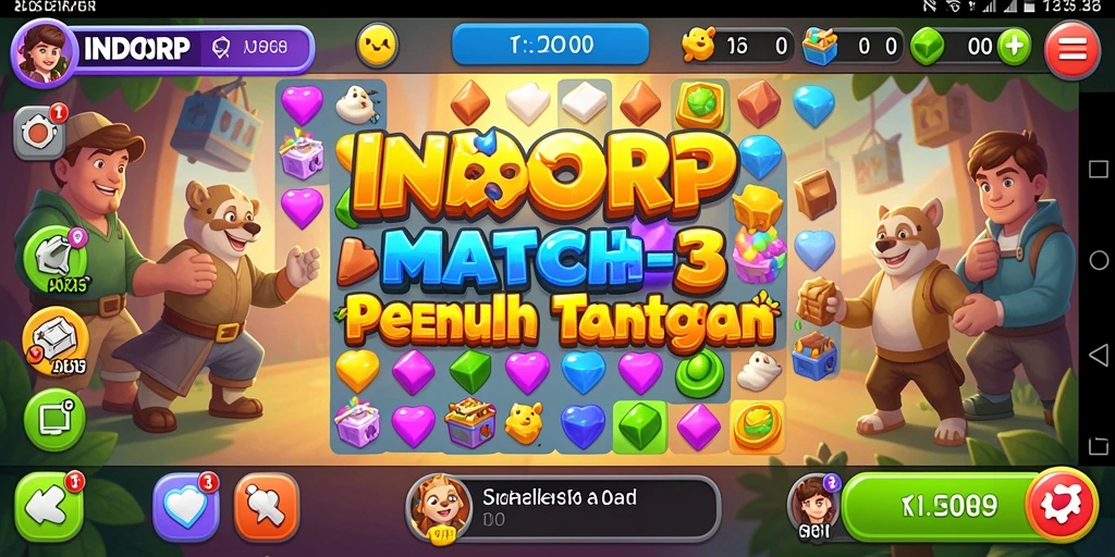Screenshot gameplay INDORP menampilkan keseruan mencocokkan item dalam permainan Match-3.