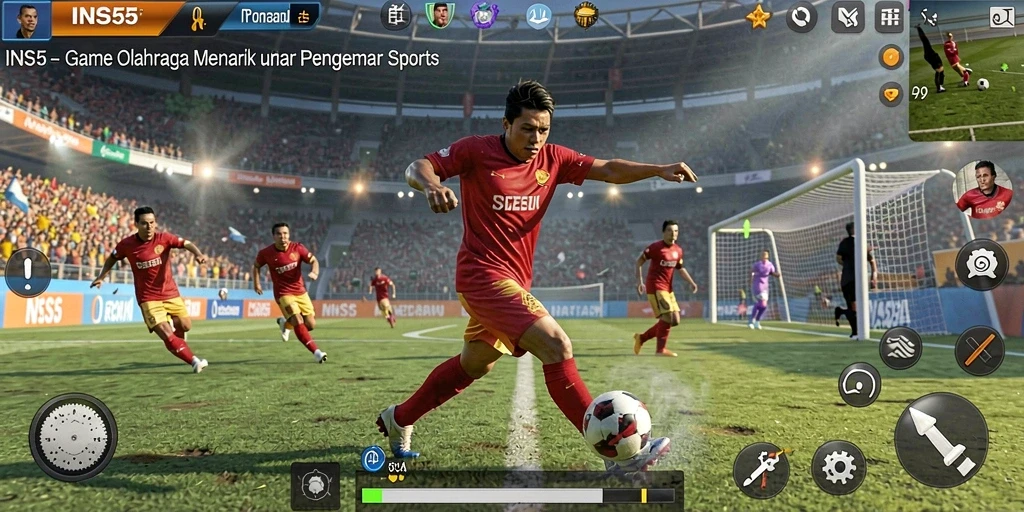 Tampilan gameplay mengesankan dari INS55 saat olahraga.
