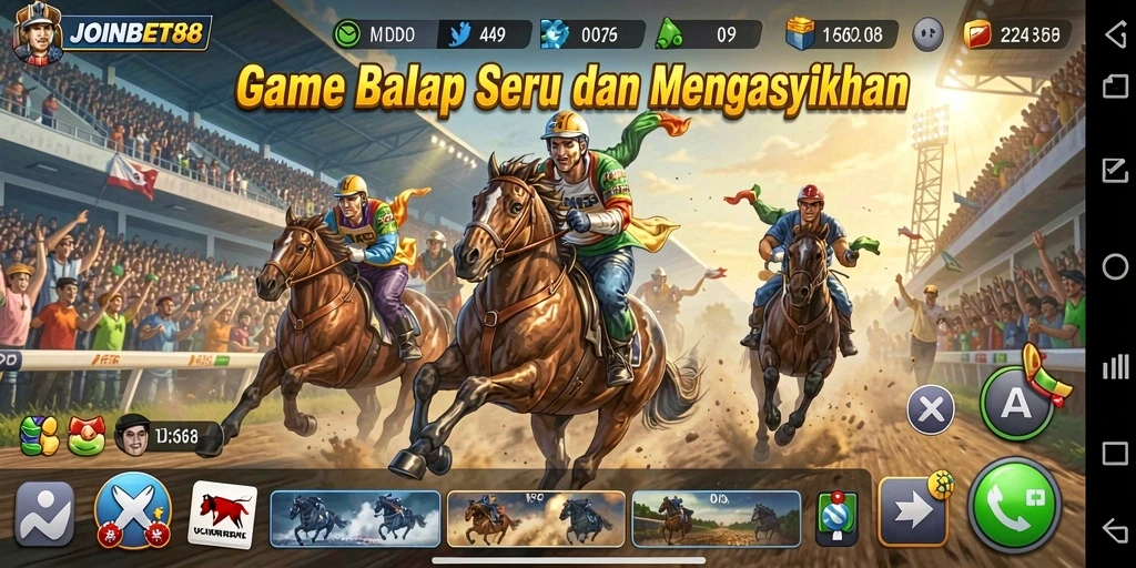 Tangkapan layar gameplay JOINBET88 yang menampilkan aksi balap yang mendebarkan.