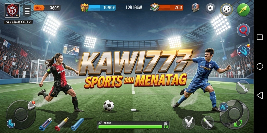 Tampilan gameplay KAWI777 yang penuh aksi dan keseruan olahraga.