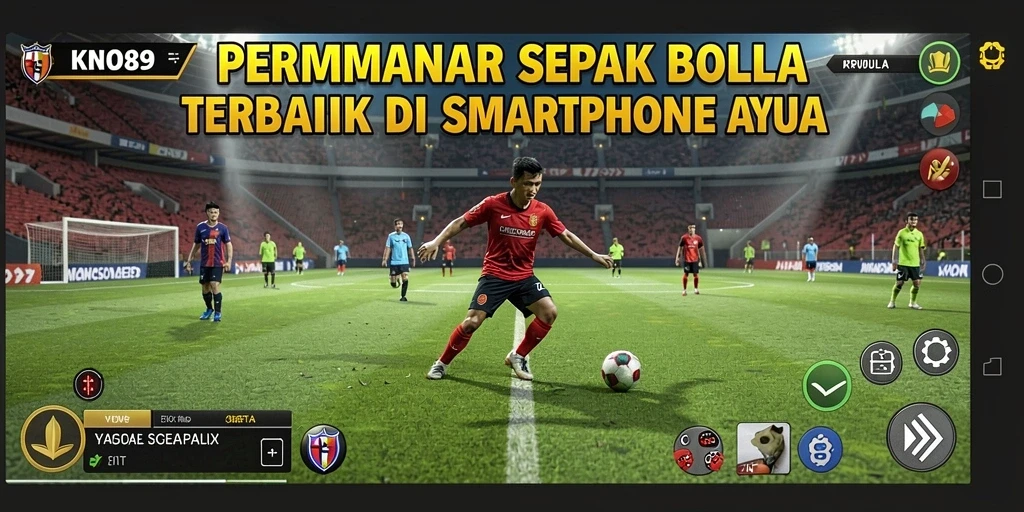 Screenshot gameplay KNO89 menampilkan momen-momen seru saat bermain sepak bola.