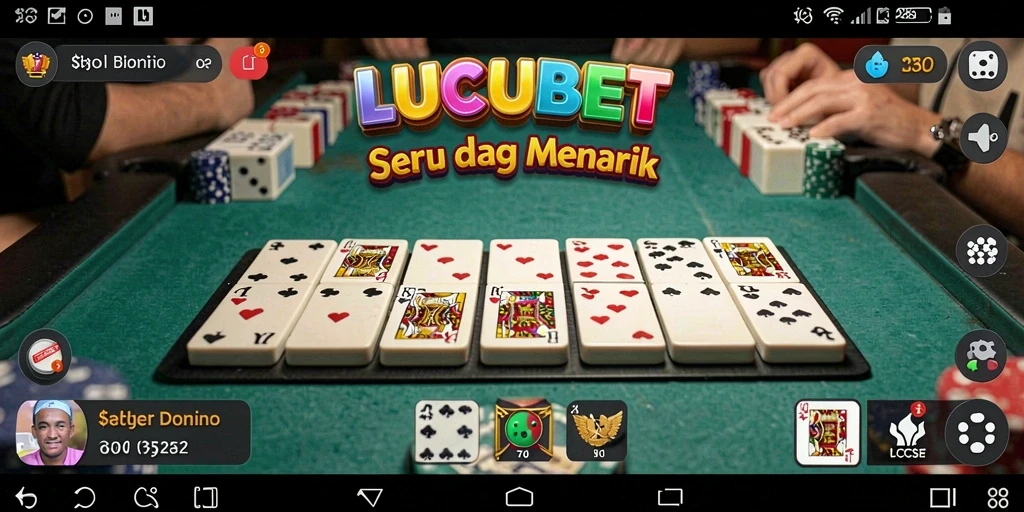Tampilan gameplay seru dari LUCUBET yang menghadirkan Domino.