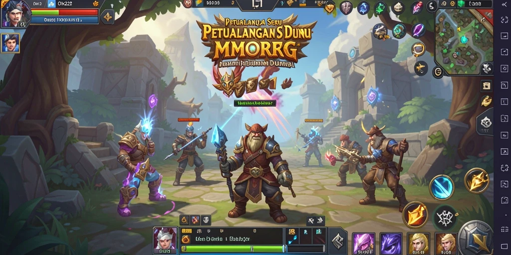 Screenshot yang menunjukkan aksi mendebarkan dalam permainan MMORPG OH222.