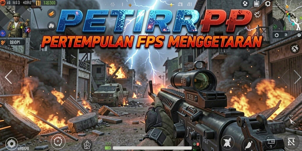 Tampilan gameplay intens dari PETIRRP saat pertarungan berlangsung.