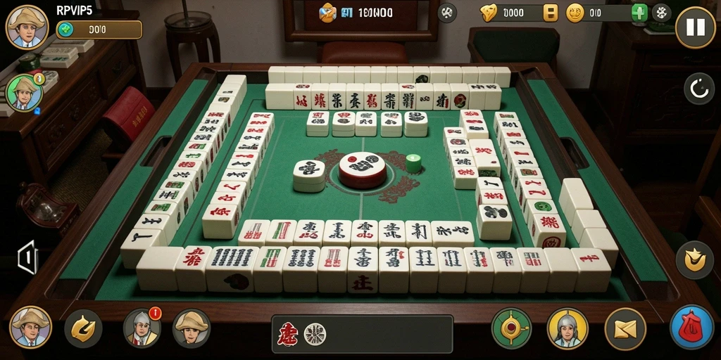 Screenshot gameplay RPVIP5 menampilkan pengalaman bermain Mahjong yang seru.
