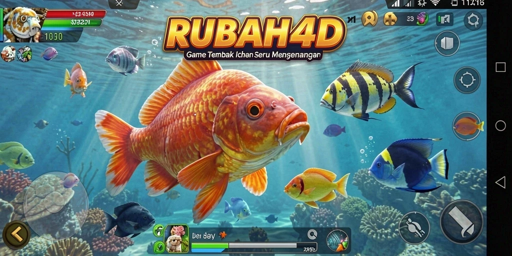Tampilan gameplay RUBAH4D yang menarik saat menembak ikan.