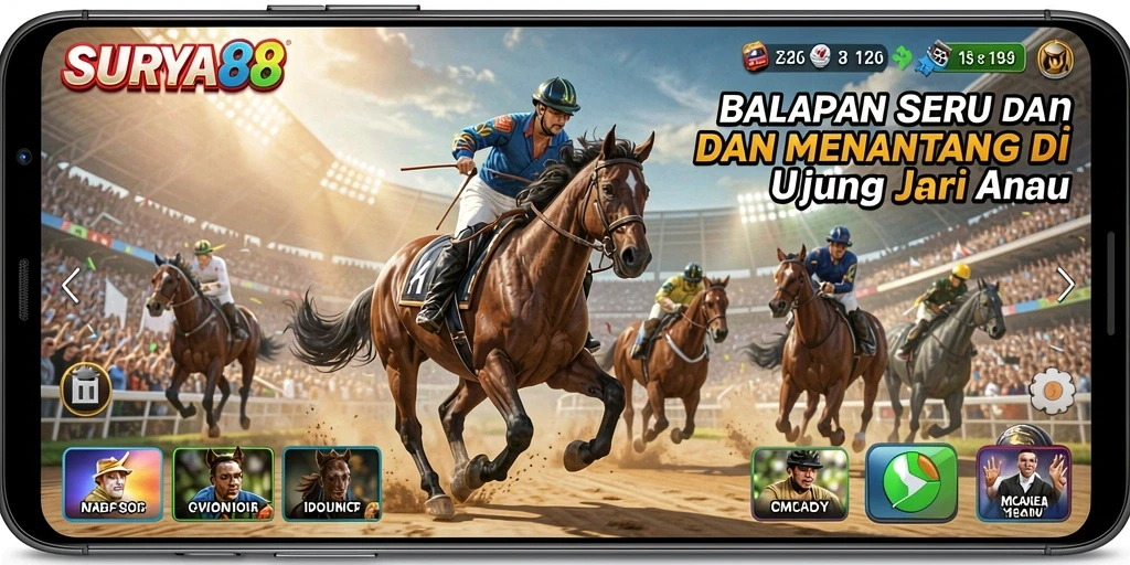 Gameplay mendebarkan dari SURYA88 saat pemain beradu kecepatan.