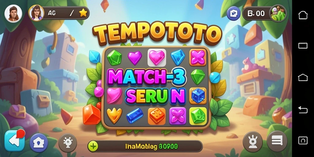 Tampilan seru gameplay TEMPOTOTO saat mencocokkan objek.