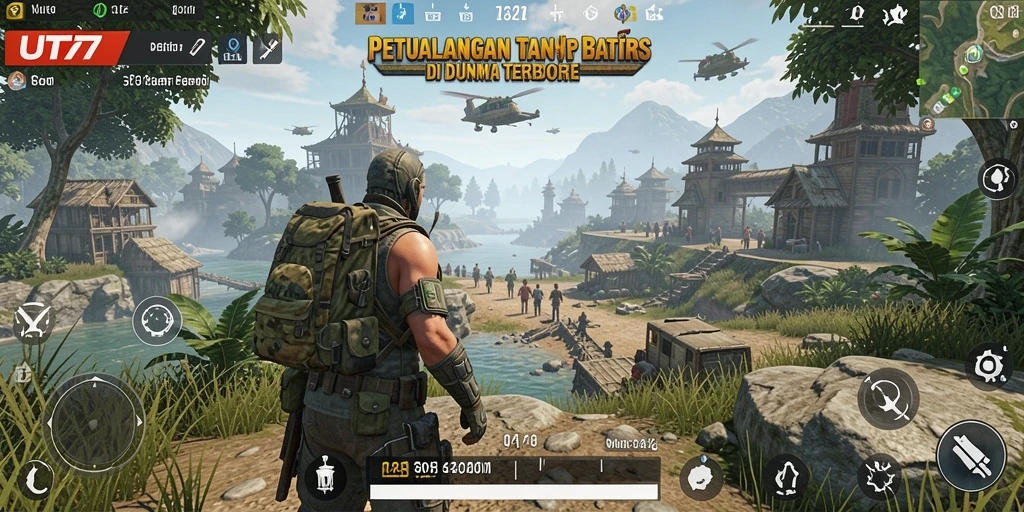 Screenshot gameplay UT77 menampilkan aksi petualangan Open World yang mendebarkan.