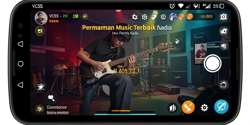 Screenshot gameplay VC55 menunjukkan pengalaman bermain musik yang seru.